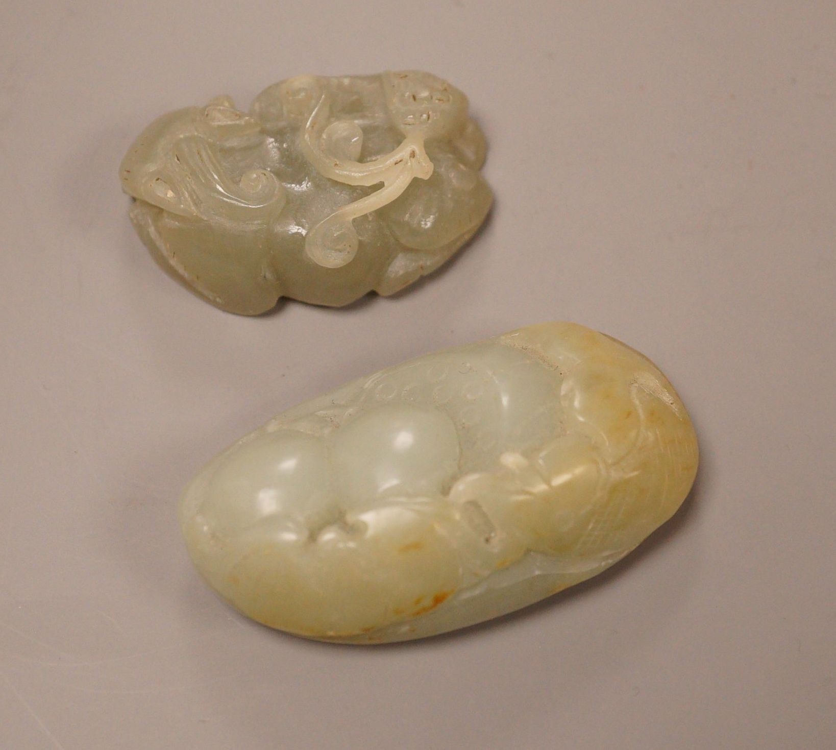 Two Chinese celadon jade carvings